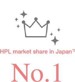HPL market share in Japan*1 No.1