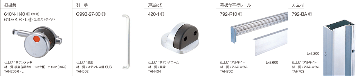 金物一覧の図