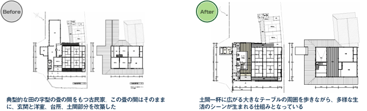 施工前、施工後の図面