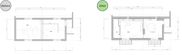 施工前、施工後の図面