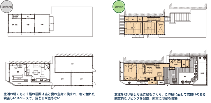 施工前、施工後の図面