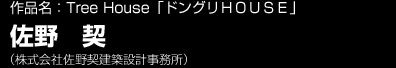 作品名：Tree House 「ドングリＨＯＵＳＥ」佐野契/株式会社佐野契建築設計事務所